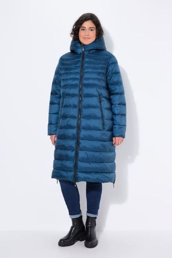 Plus size veliki brojevi Jakna štepana dužeg kroja nosiva na dvije strane za punije