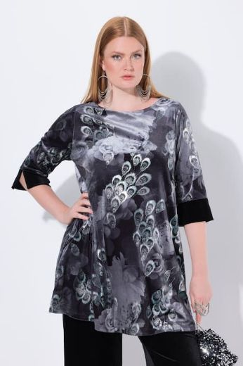 Plus size veliki brojevi Tunika elegantna od pliša za punije