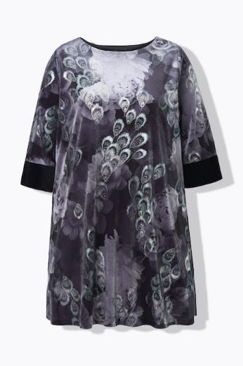 Plus size veliki brojevi Tunika elegantna od pliša za punije