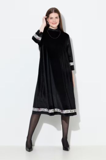 Plus size veliki brojevi Haljina elegantna s 3/4 rukavima A kroja za punije