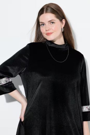 Plus size veliki brojevi Haljina elegantna s 3/4 rukavima A kroja za punije