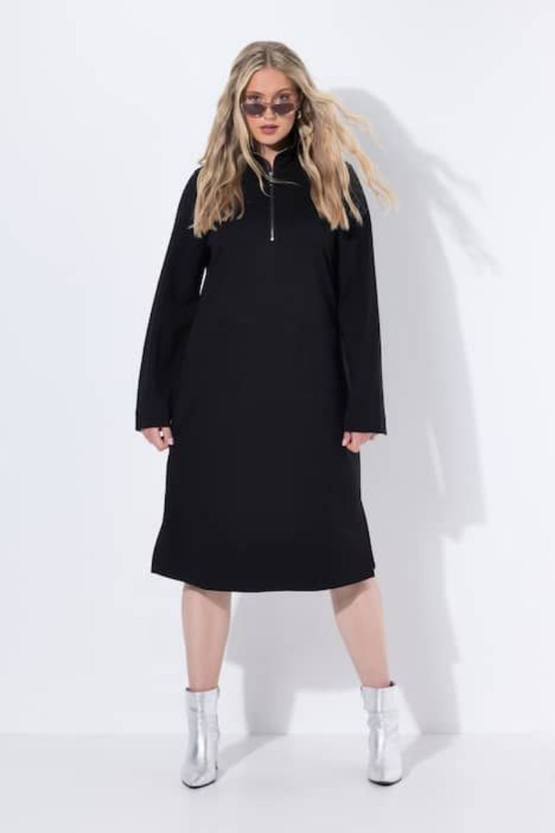 Plus size veliki brojevi Haljina midi dugih rukava za punije