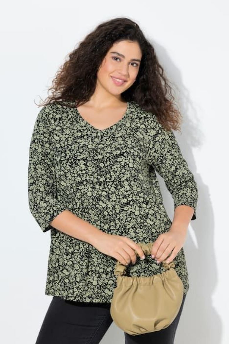 Plus size veliki brojevi Majica 3/4 rukava A kroja za punije