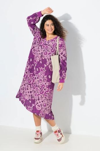 Plus size veliki brojevi Haljina dugih rukava A kroja za punije