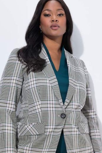 Plus size veliki brojevi Sako karirani za punije