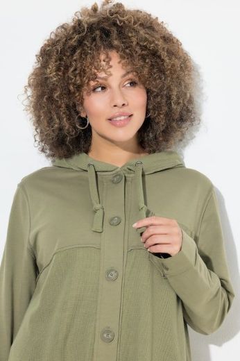 Plus size veliki brojevi Jakna lagana na kopčanje s kapuljačom za punije