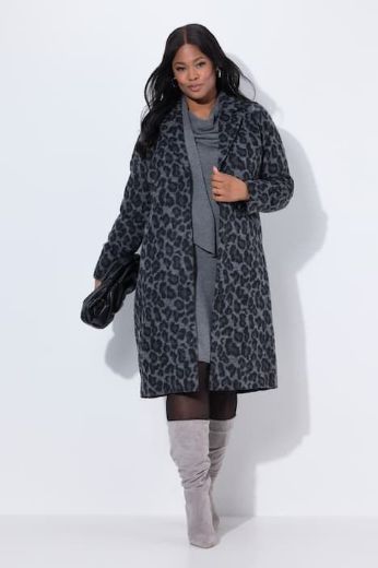 Plus size veliki brojevi Kaput s leopard uzorkom za punije