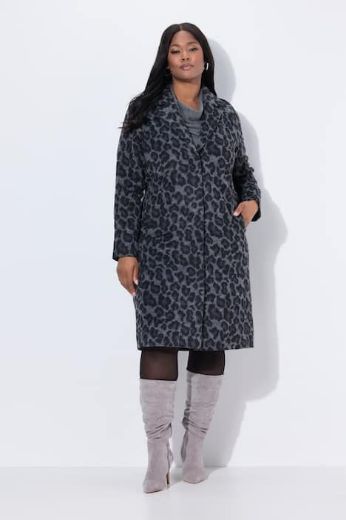 Plus size veliki brojevi Kaput s leopard uzorkom za punije