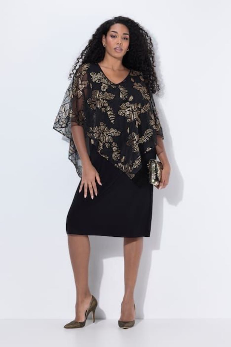 Plus size veliki brojevi Haljina svečana 3/4 rukava za punije
