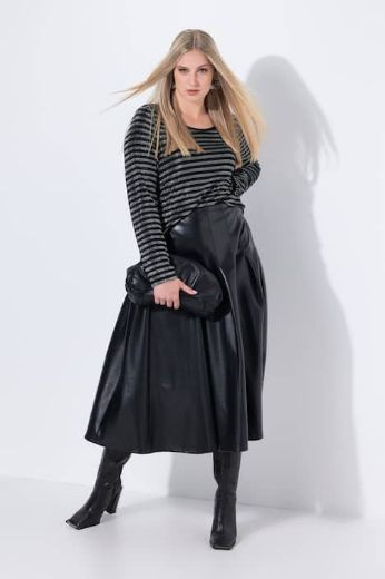 Plus size veliki brojevi Suknja imitacija kože A kroja za punije
