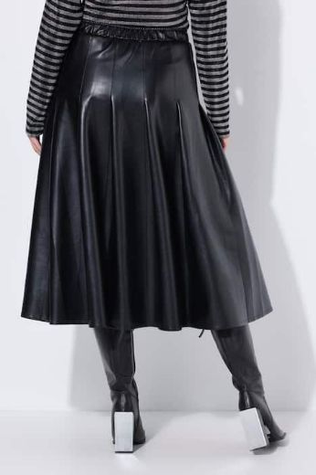 Plus size veliki brojevi Suknja imitacija kože A kroja za punije