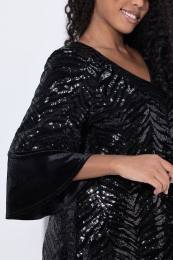 Plus size veliki brojevi Haljina elegantna 3/4 rukava A kroja za punije