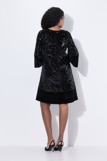 Plus size veliki brojevi Haljina elegantna 3/4 rukava A kroja za punije