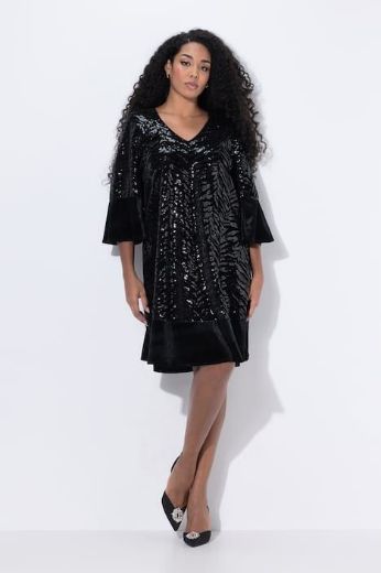 Plus size veliki brojevi Haljina elegantna 3/4 rukava A kroja za punije