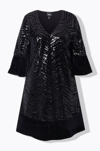 Plus size veliki brojevi Haljina elegantna 3/4 rukava A kroja za punije