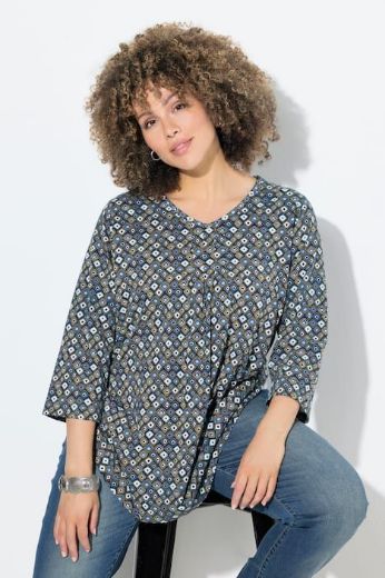 Plus size veliki brojevi Majica 3/4 rukava A kroja za punije