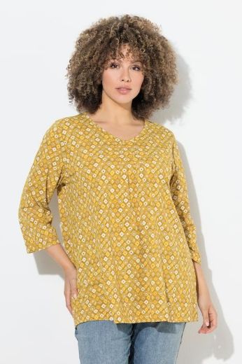 Plus size veliki brojevi Majica 3/4 rukava A kroja za punije
