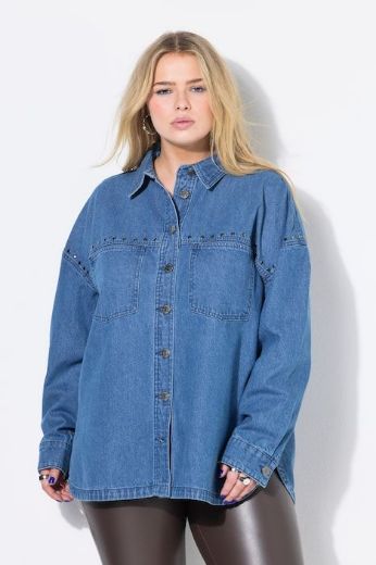 Plus size veliki brojevi Košulja traper izlgeda za punije