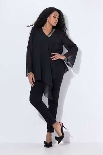 Plus size veliki brojevi Majica elegantna  s ukrasnim detaljima na ovratniku za punije