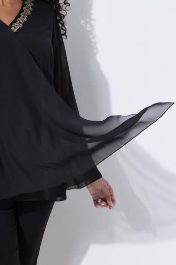 Plus size veliki brojevi Majica elegantna  s ukrasnim detaljima na ovratniku za punije
