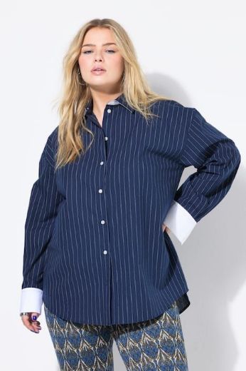 Plus size veliki brojevi Košulja dugih rukava na pruge za punije