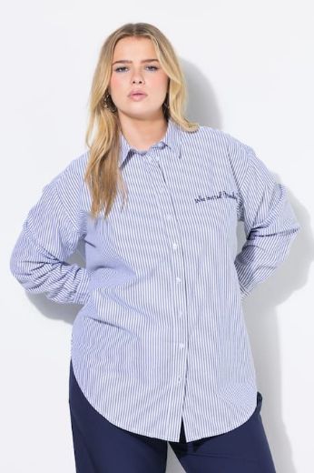 Plus size veliki brojevi Košulja dugih rukava na pruge za punije