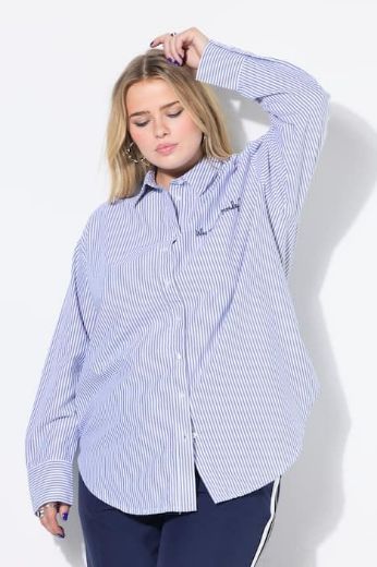 Plus size veliki brojevi Košulja dugih rukava na pruge za punije