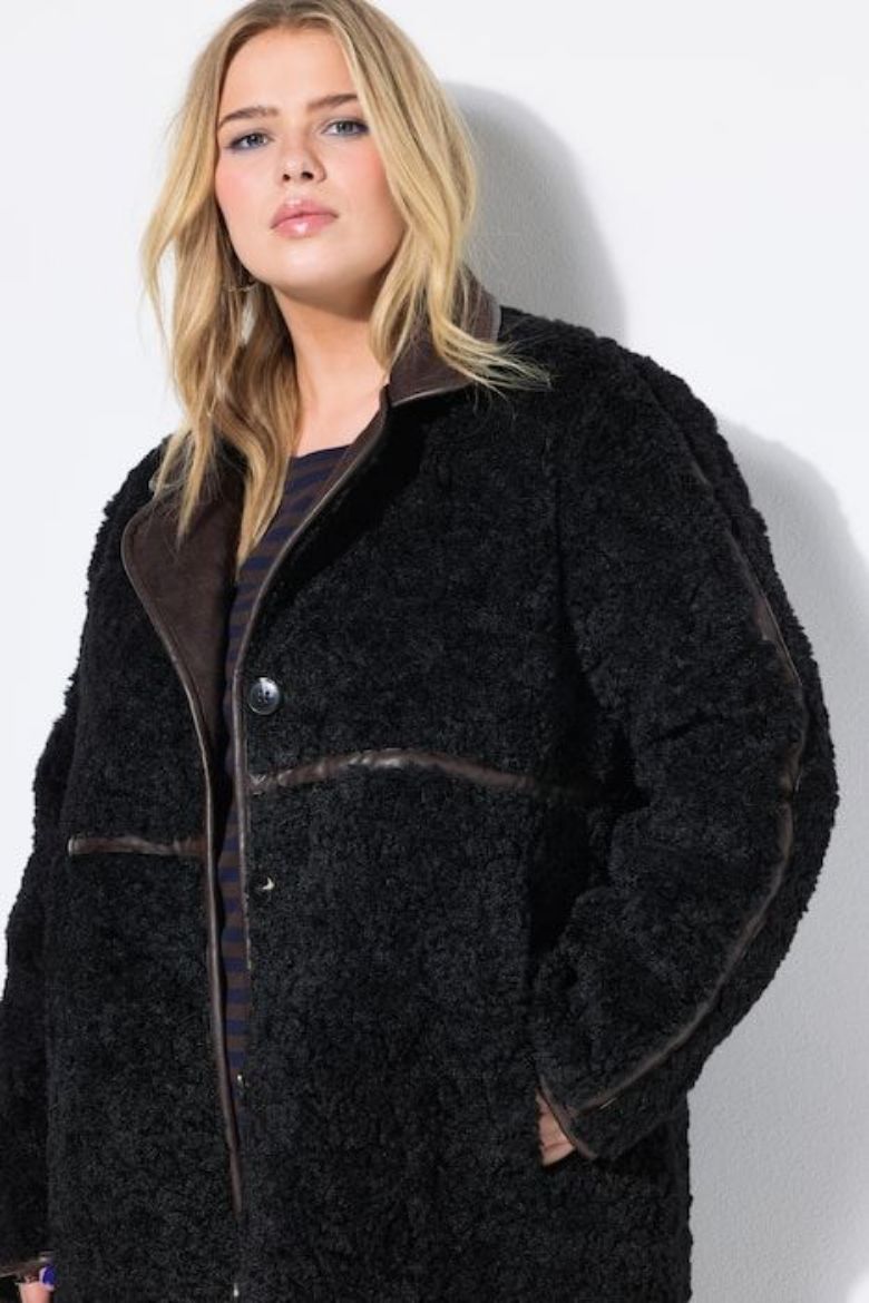 Plus size veliki brojevi Kaput A kroja od umjetnog krzna za punije