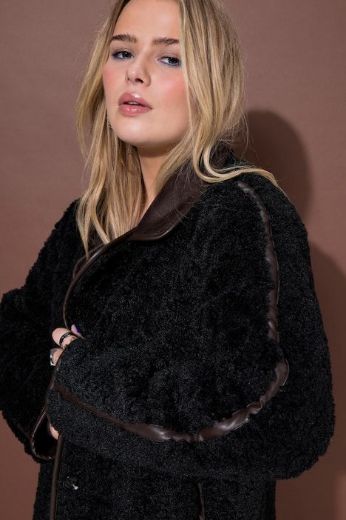 Plus size veliki brojevi Kaput A kroja od umjetnog krzna za punije