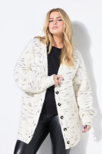 Plus size veliki brojevi Kardigan vuneni na kopčanje za punije