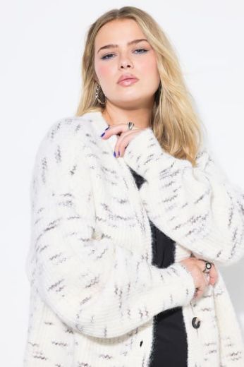 Plus size veliki brojevi Kardigan vuneni na kopčanje za punije