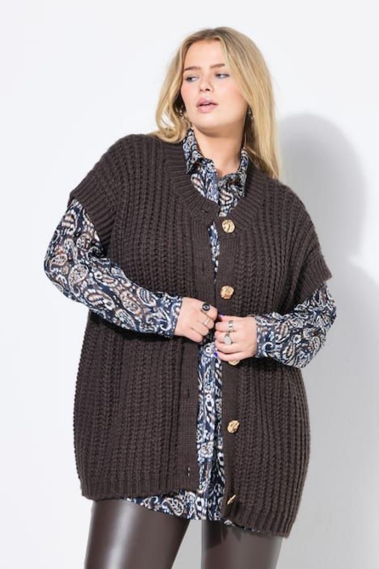Plus size veliki brojevi Kardigan na kopčanje za punije