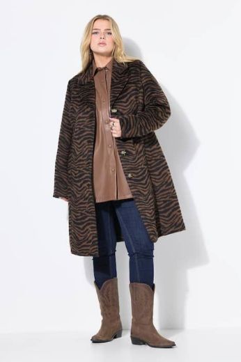 Plus size veliki brojevi Kaput šireg kroja od umjetnog krzna za punije