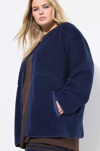 Plus size veliki brojevi Majica dugih rukva od flisa na kopčanje za punije