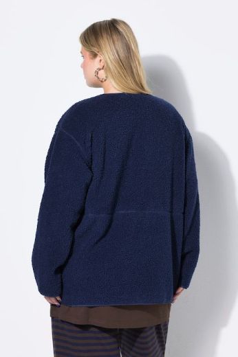 Plus size veliki brojevi Majica dugih rukva od flisa na kopčanje za punije