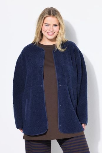 Plus size veliki brojevi Majica dugih rukva od flisa na kopčanje za punije