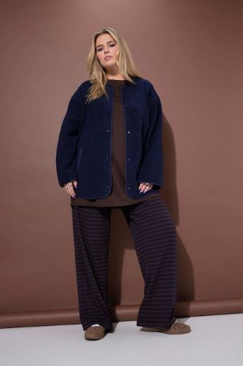 Plus size veliki brojevi Majica dugih rukva od flisa na kopčanje za punije