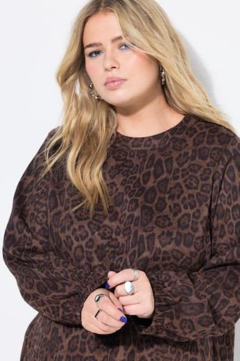 Plus size veliki brojevi Haljina dugih rukava šireg kroja za punije