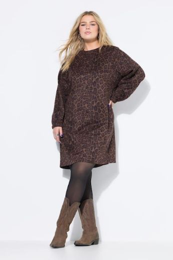 Plus size veliki brojevi Haljina dugih rukava šireg kroja za punije