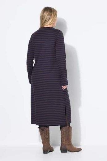 Plus size veliki brojevi Haljina dugih rukava na pruge za punije