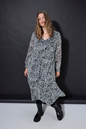 Plus size veliki brojevi Haljina midi dugih rukava za punije