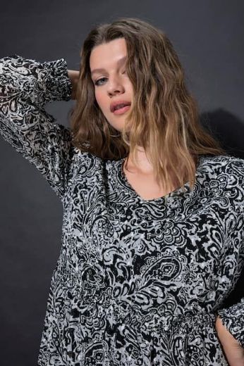 Plus size veliki brojevi Haljina midi dugih rukava za punije