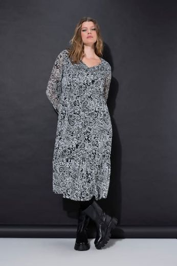 Plus size veliki brojevi Haljina midi dugih rukava za punije