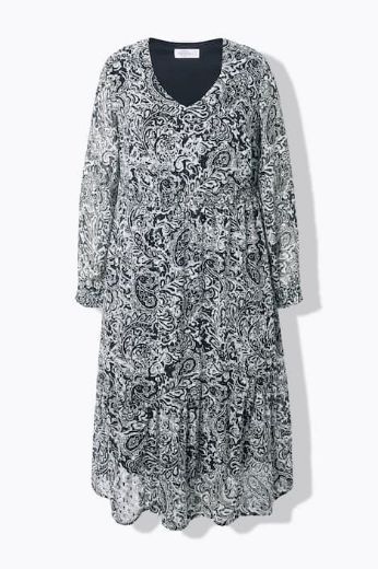 Plus size veliki brojevi Haljina midi dugih rukava za punije