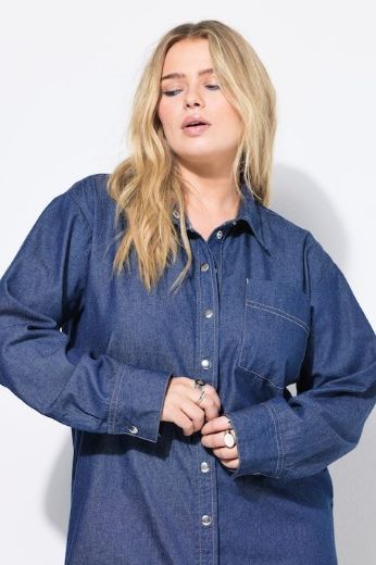 Plus size veliki brojevi Haljina traper dugih rukava za punije