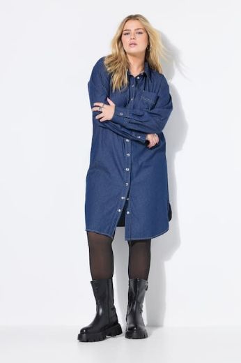 Plus size veliki brojevi Haljina traper dugih rukava za punije