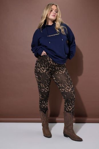 Plus size veliki brojevi Tajice visokog struka s leopard uzorkom za punije