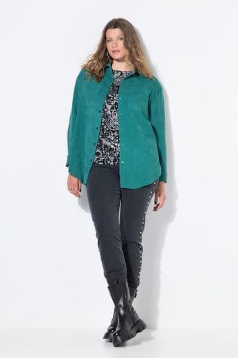 Plus size veliki brojevi Košulja od samta dugih rukava šireg kroja za punije