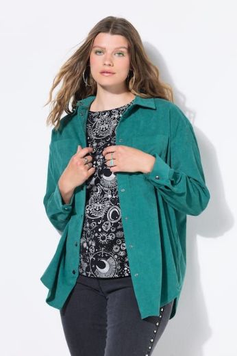 Plus size veliki brojevi Košulja od samta dugih rukava šireg kroja za punije