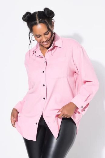 Plus size veliki brojevi Košulja od samta dugih rukava šireg kroja za punije